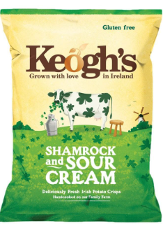 Keogh’s Shamrock & Sour Cream Crisps 125g 4.4oz