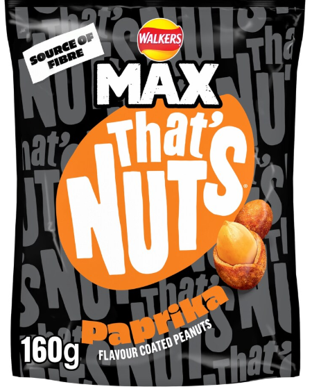 Walkers That's Nuts - Max Paprika, 160g.