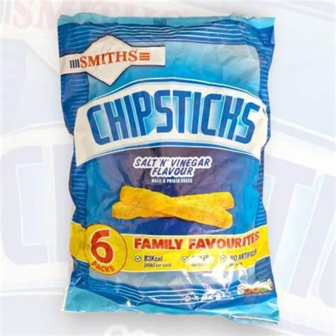 Smiths - Salt & Vinegar Chipsticks, 105g