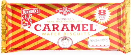 Tunnock's Milk Chocolate Caramel Wafers, 8pk
