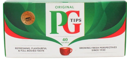 PG Tips, 40-count (non-pyramid teabags) 116g