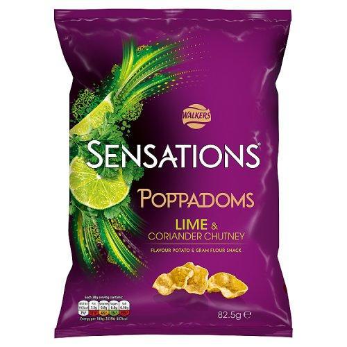Walkers Crisps - Sensations Lime & Coriander Chutney Poppadoms 82.5g