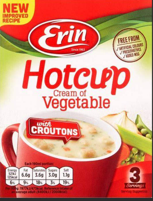 Erin Hot Cup Cream of Vegetable with Croutons, 79g