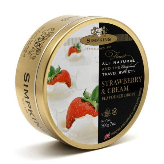 Simpkins - Strawberry & Cream Drops Travel Sweets Tin