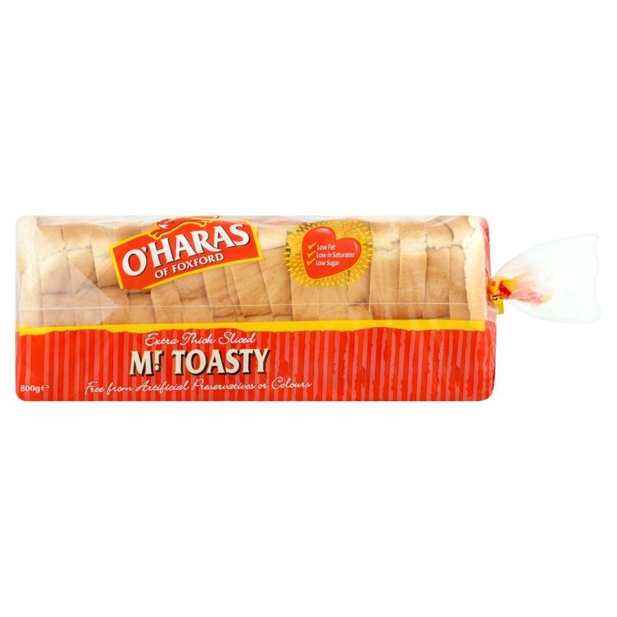 O'Hara Bread Toasty White Sliced 800g