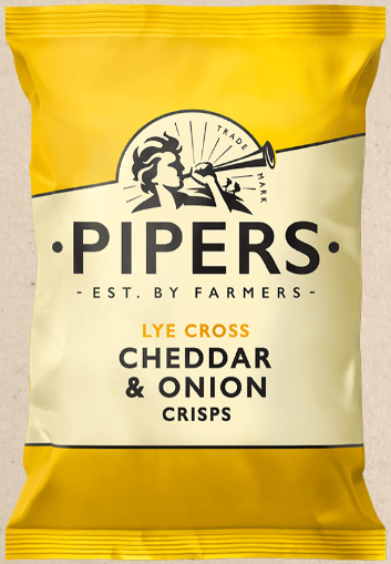 Pipers Lye Cross Cheddar & Onion Crisps 40g