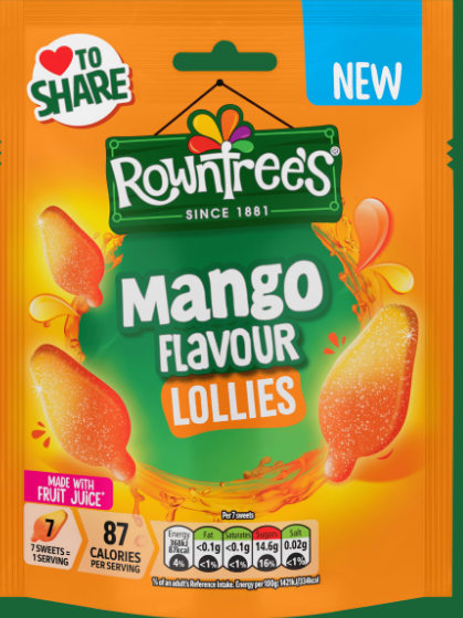 Rowntree's - Mango Flavour Lollies Sweets Pouch 130g
