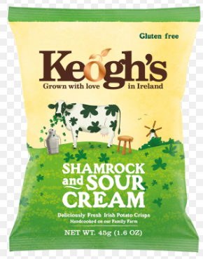 Keogh’s Shamrock & Sour Cream Crisps 125g 4.4oz
