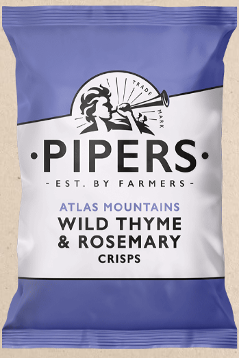 Pipers Wild Thyme & Rosemary Crisps 40g