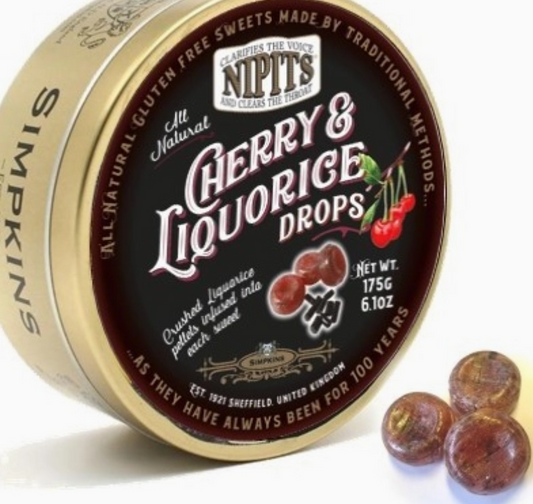 Simpkins - Nipits: Cherry & Liquorice Drops Travel Sweets Tin