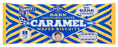Tunnock's Dark Chocolate Caramel Wafers, 8pk