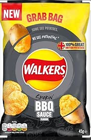 Walkers Crisps - BBQ Crisps, 45g