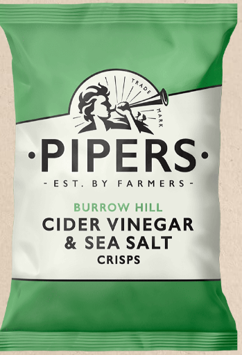 Pipers Burrow Hill Cider Vinegar & Sea Salt Crisps 40g