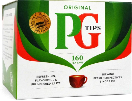 PG Tips, 160-count (non-pyramid teabags) 464g