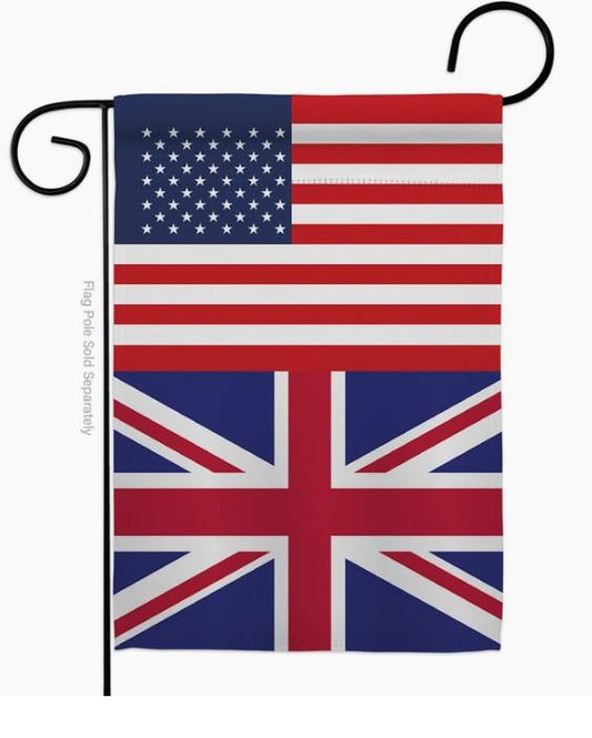US UK Friendship Horizontal Garden Flag