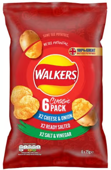 Walkers Crisps - Variety Crisps 6 Pack x 25g