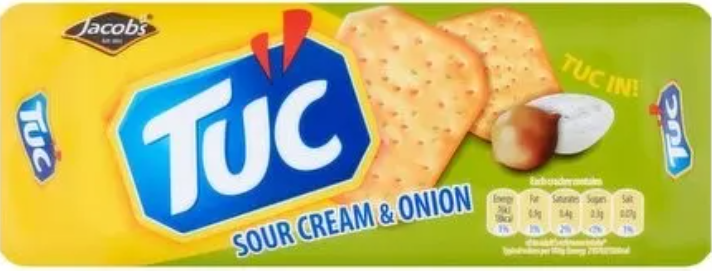 Jacob's Tuc Crackers Sour Cream & Onion, 100g