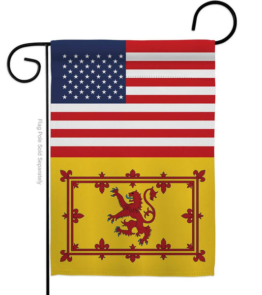 Royal Banner of Scotland US Friendship Nationality Flag: Garden Flag 13" x 18.5" Only / Double Sided-Thick Fabric